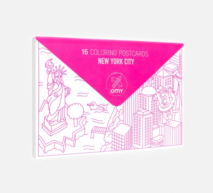 NEW YORK - coloring postcards