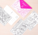 NEW YORK - coloring postcards