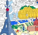 Paris - Coloring Poster