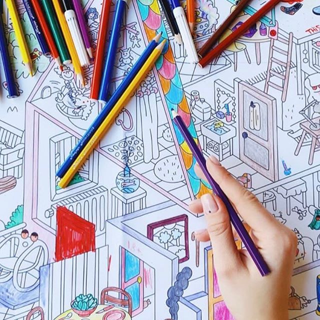 Creative inspi! Repost from @liuleaaa, thank you for this beautiful picture on our giant Home coloring poster! #iloveomy #creative #coloring #adultcoloring #artsandcrafts #inspi #colorlovers #graphique #illustration #colors #graphique #graphicinspiration